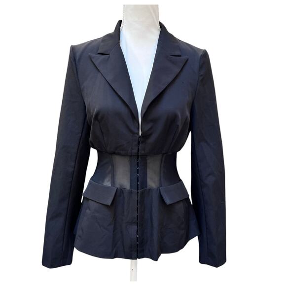 The Sang Mesh Corset Blazer Women's Size Medium Black - Picture 1 of 4